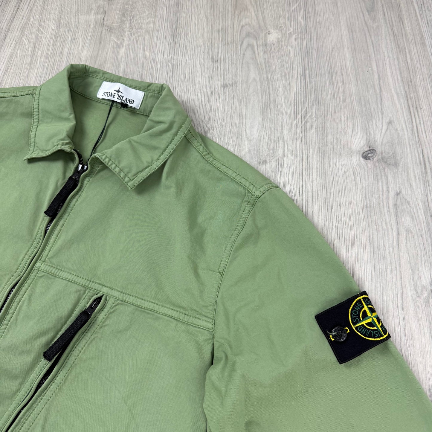 Stone Island Zip Overshirt - Sage