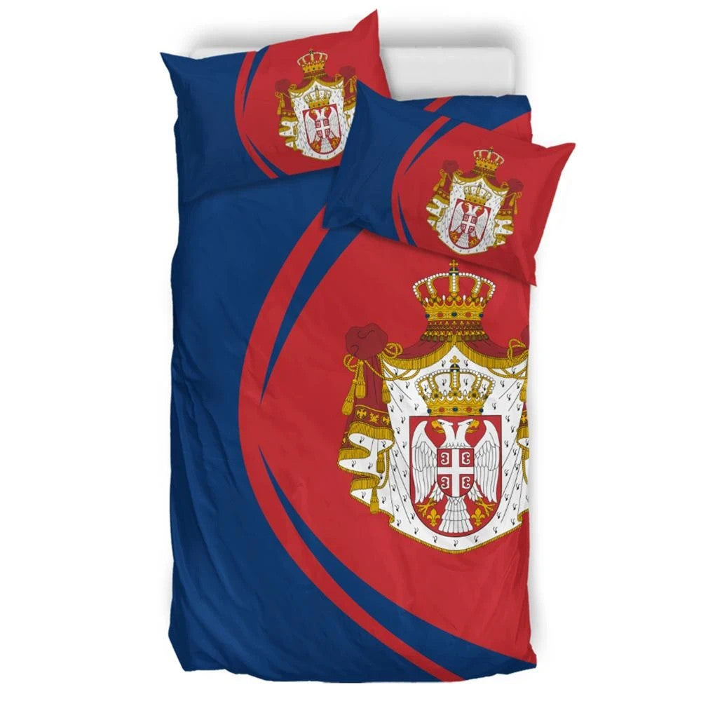 Serbia Flag Coat Of Arms Bedding Set Circle RLT7