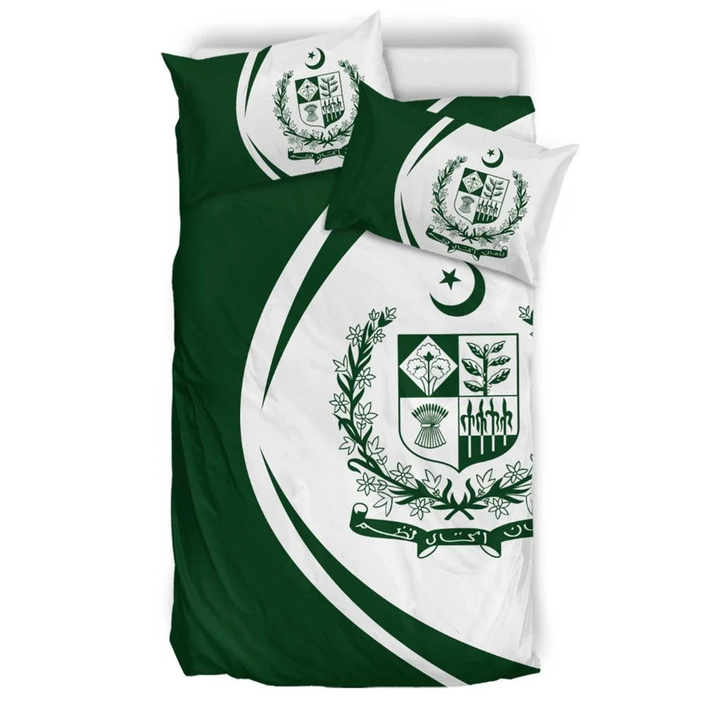 Pakistan Flag Coat Of Arms Bedding Set Circle RLT13