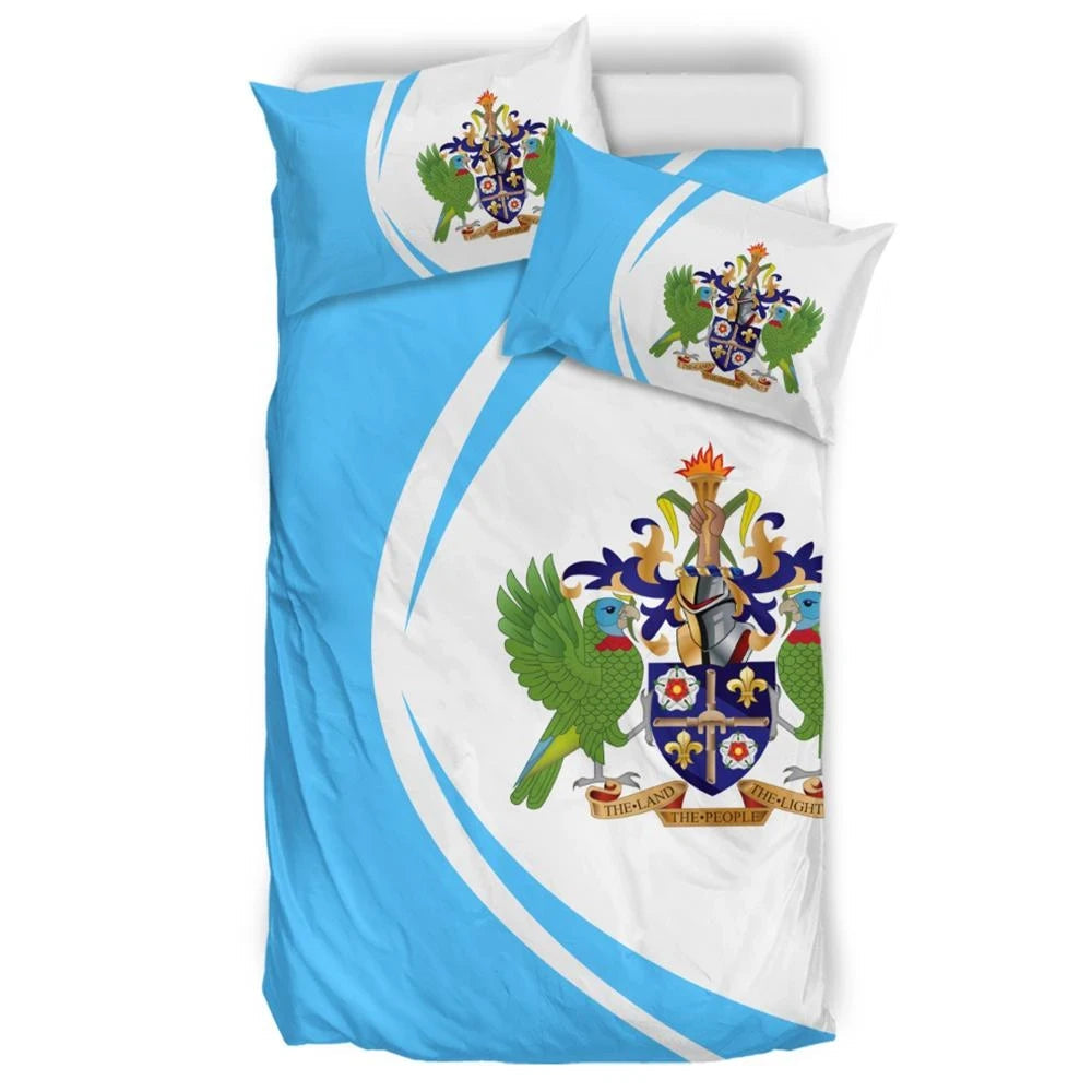 Saint Lucia Flag Coat Of Arms Bedding Set Circle1 RLT6