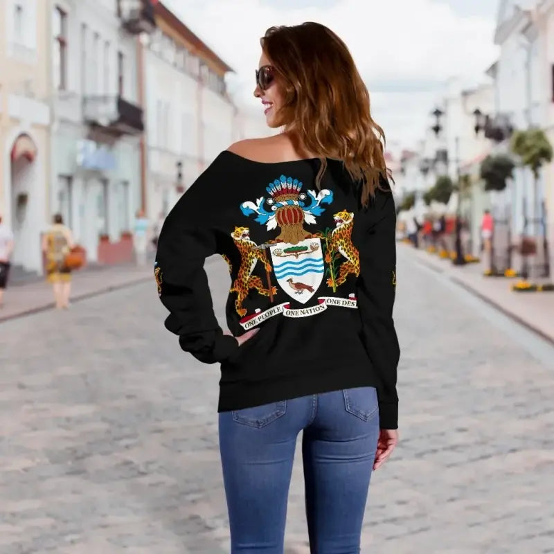 Guyana Womens Off Shoulder Sweater RLT8