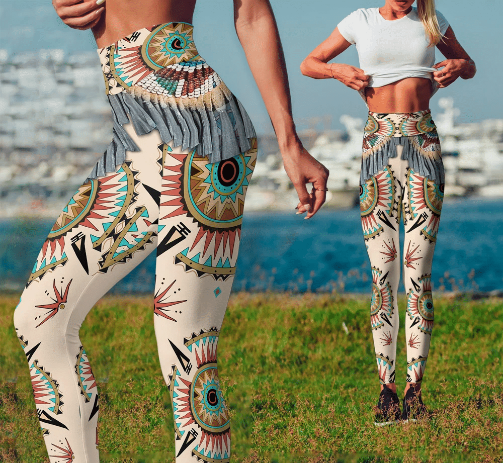3D All Over Printed Native American Sun Symbol - Women Leggings
