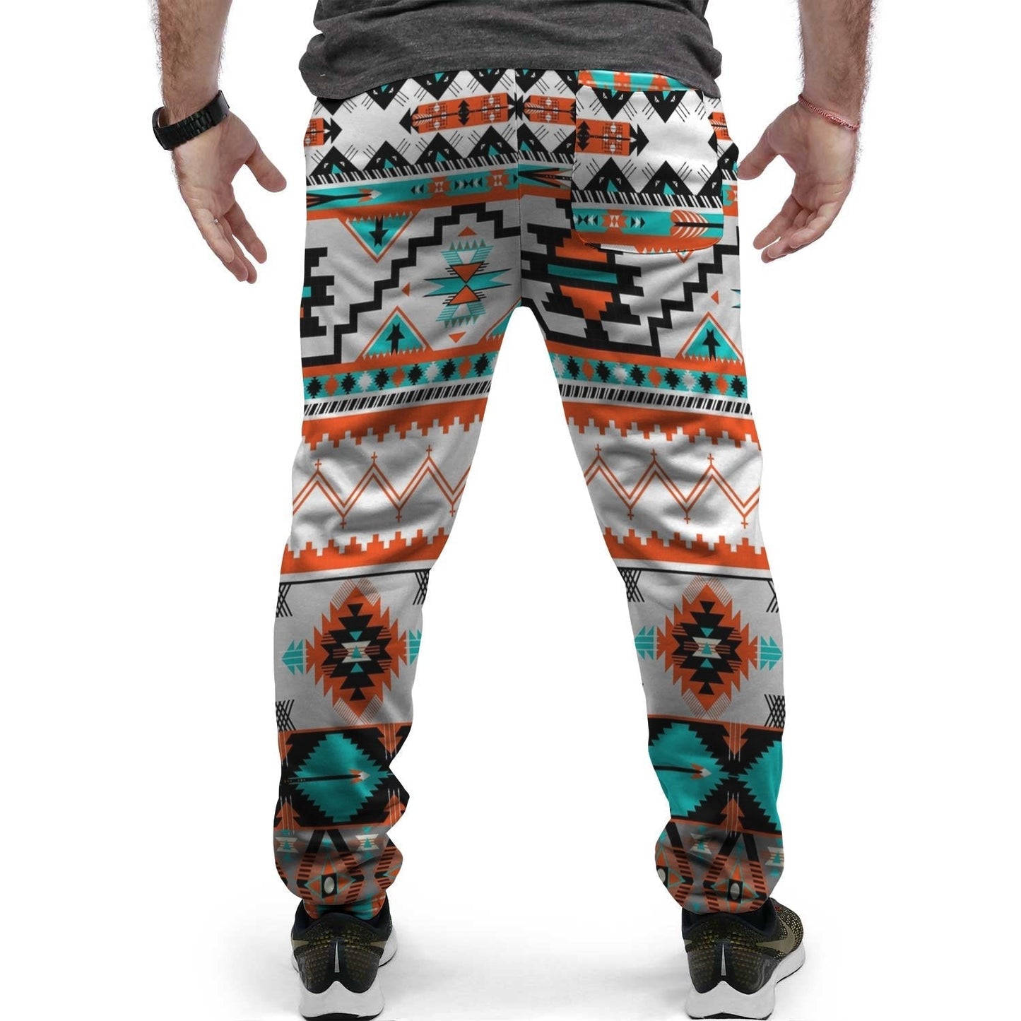 White Native Pattern Native American Jogger LT10