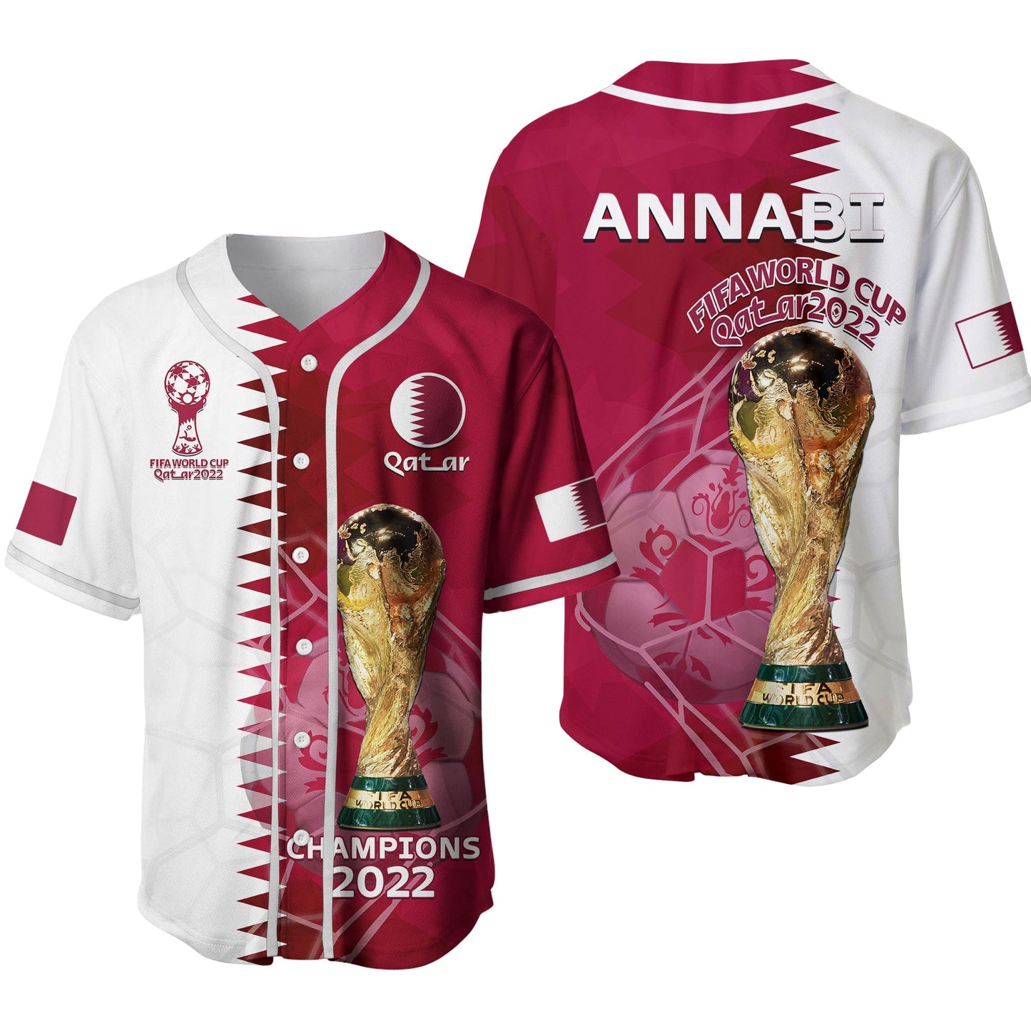Qatar Football Baseball Jersey Annabi Champions Proud WC 2022 Ver.02 LT14