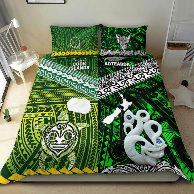 New Zealand and Cook Islands Bedding Set Together Green LT8