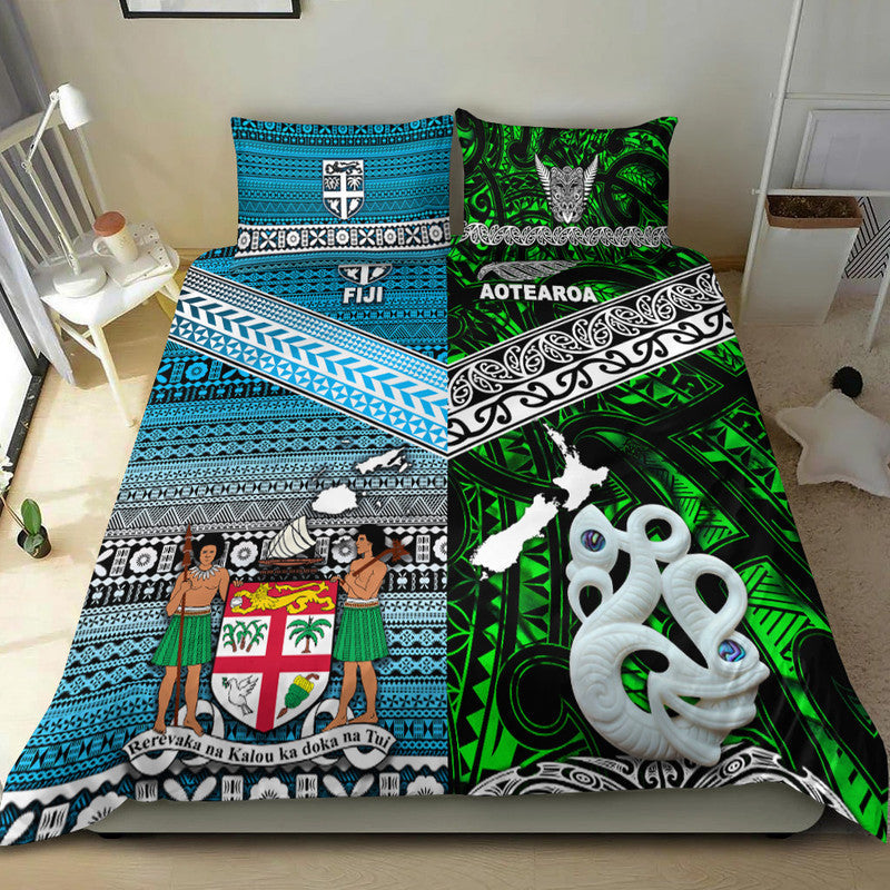 New Zealand and Fiji Bedding Set Together Green LT8