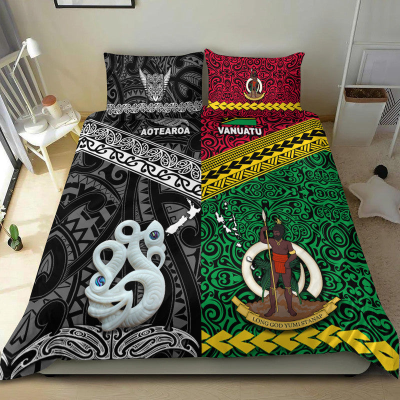 New Zealand and Vanuatu Bedding Set Together Black LT8