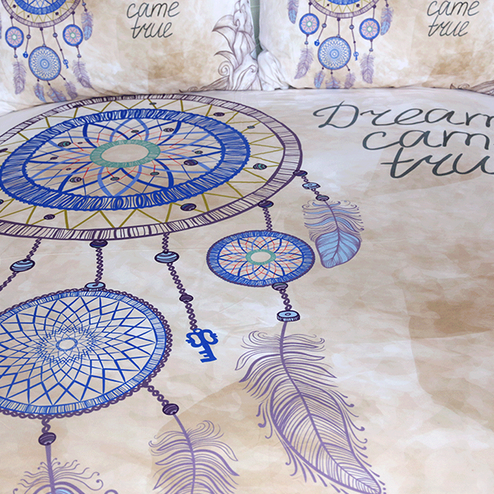 Queen Feathers Dreamcatcher Native American Bedding Set LT10