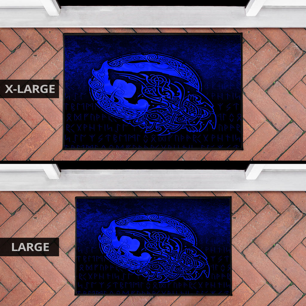 Viking Door Mat Fenrir Viking 3D Tattoo Blue Version Door Mat RLT12