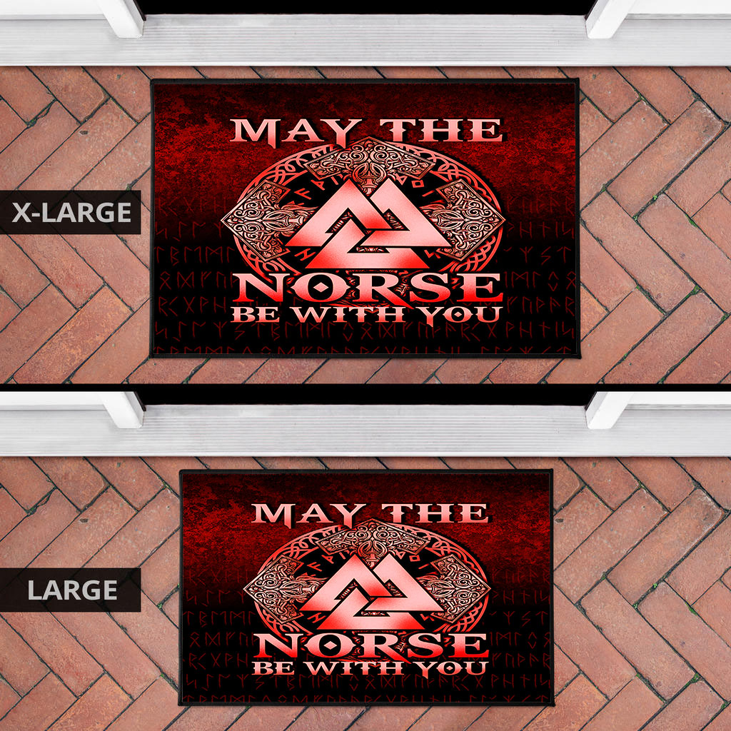Viking Door Mat May The Norse Be With You Viking Red Version Door Mat RLT12