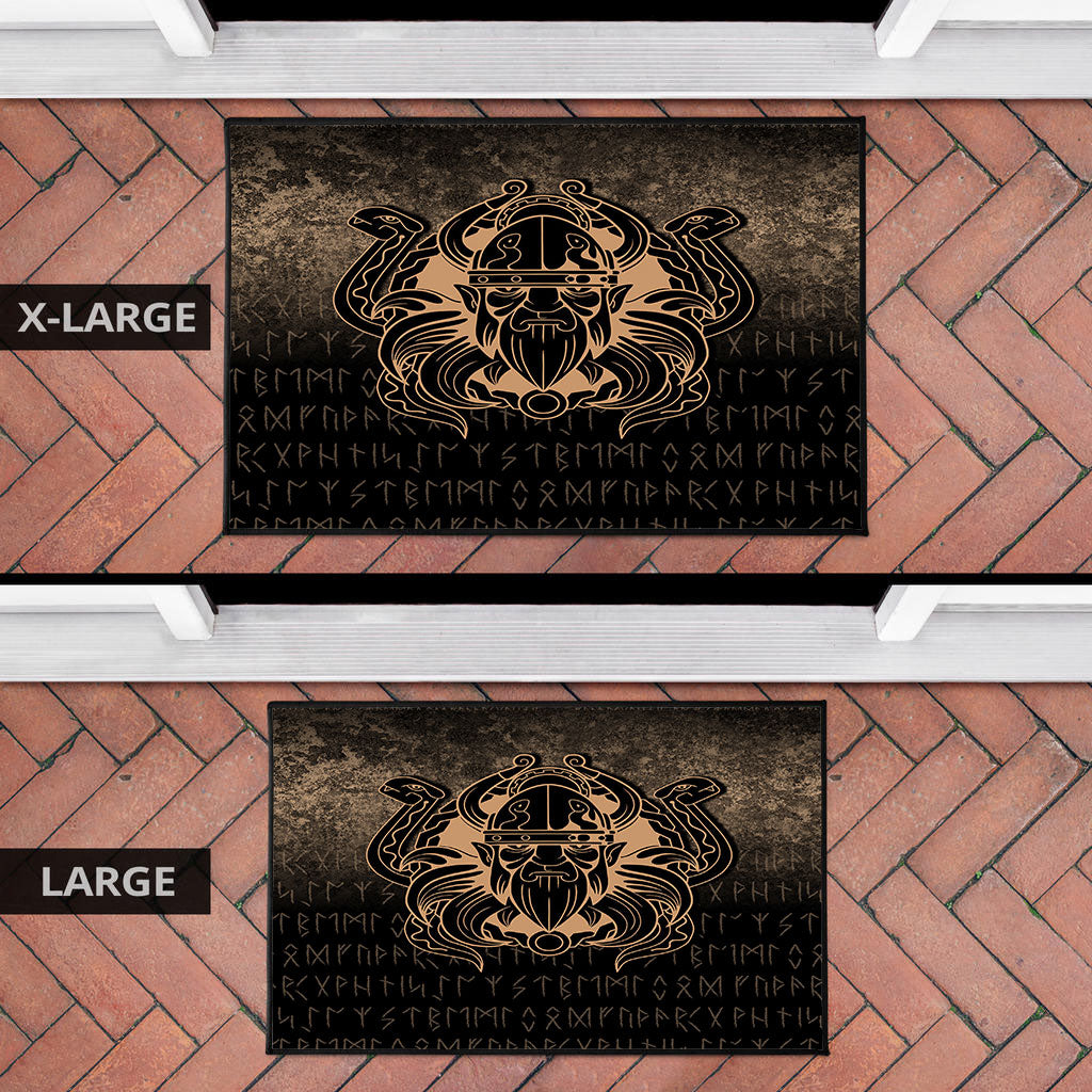Viking Door Mat Nordic Warrior Valhalla Norse Gold Version Door Mat RLT12