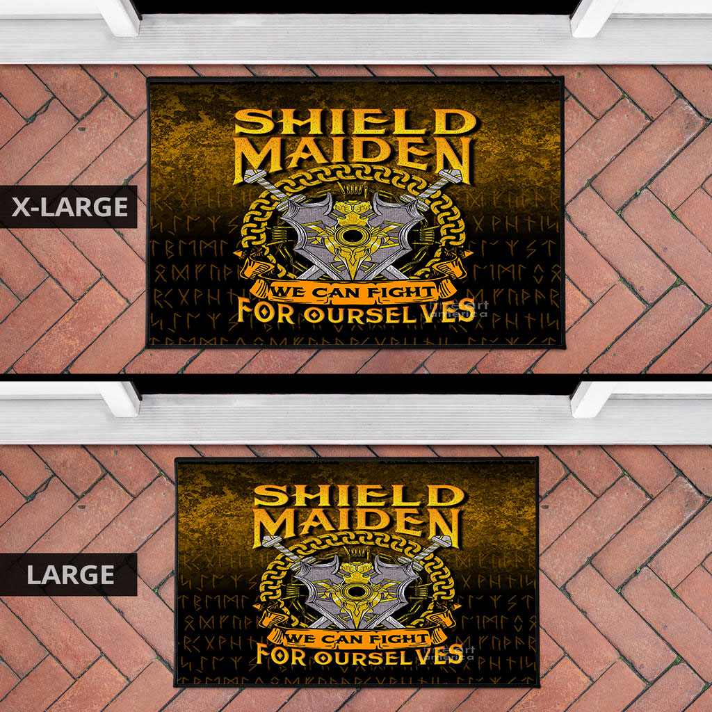 Viking Door Mat Shield Maiden We Can Fight For Ourselves Door Mat RLT12
