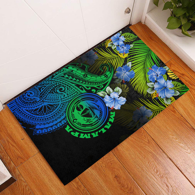 Vanuatu Malampa Province Door Mat Hibiscus Tribal Polynesian Tattoo Ver Gradient LT9