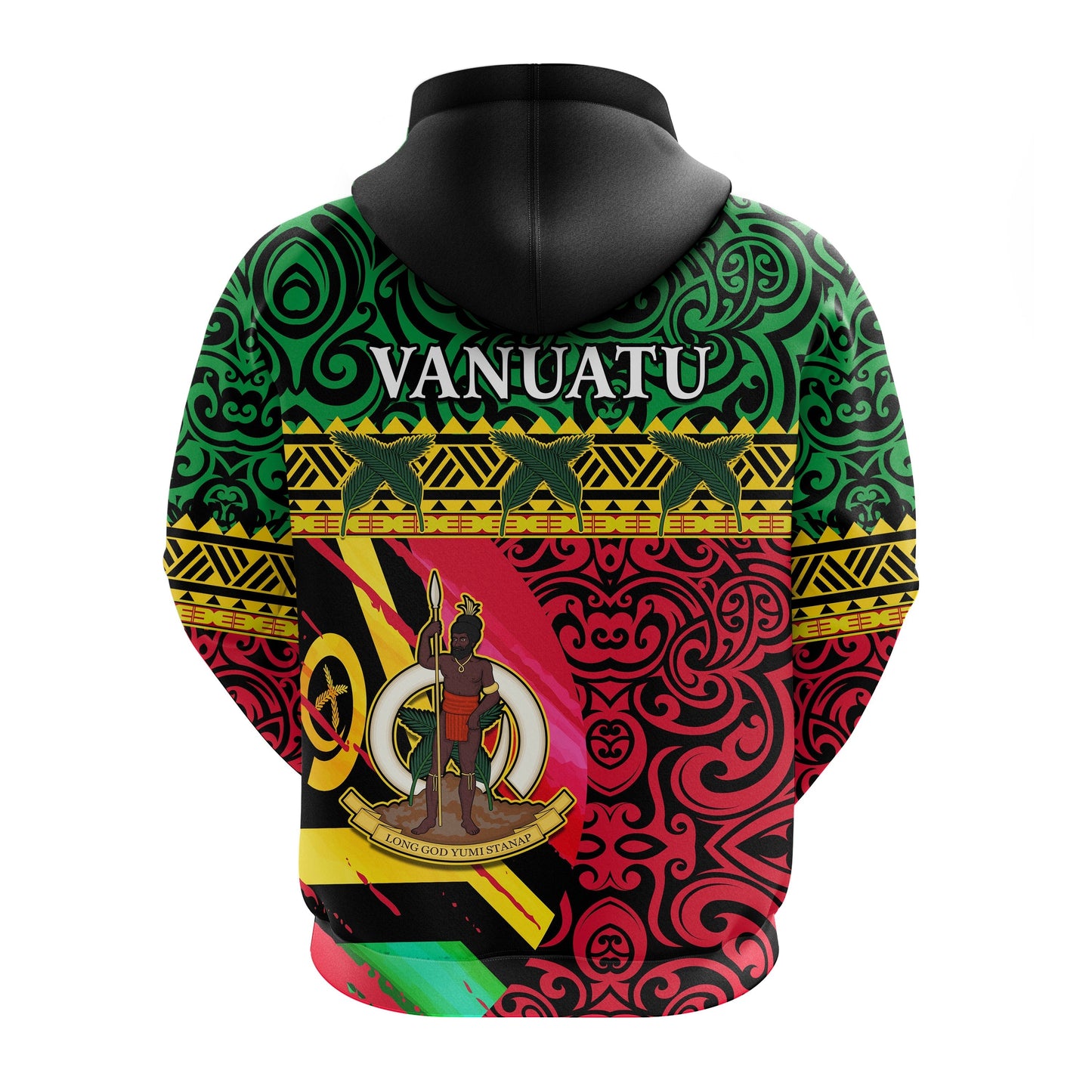 Custom Vanuatu Dreamy Zip Hoodie Flag and Pattern LT13