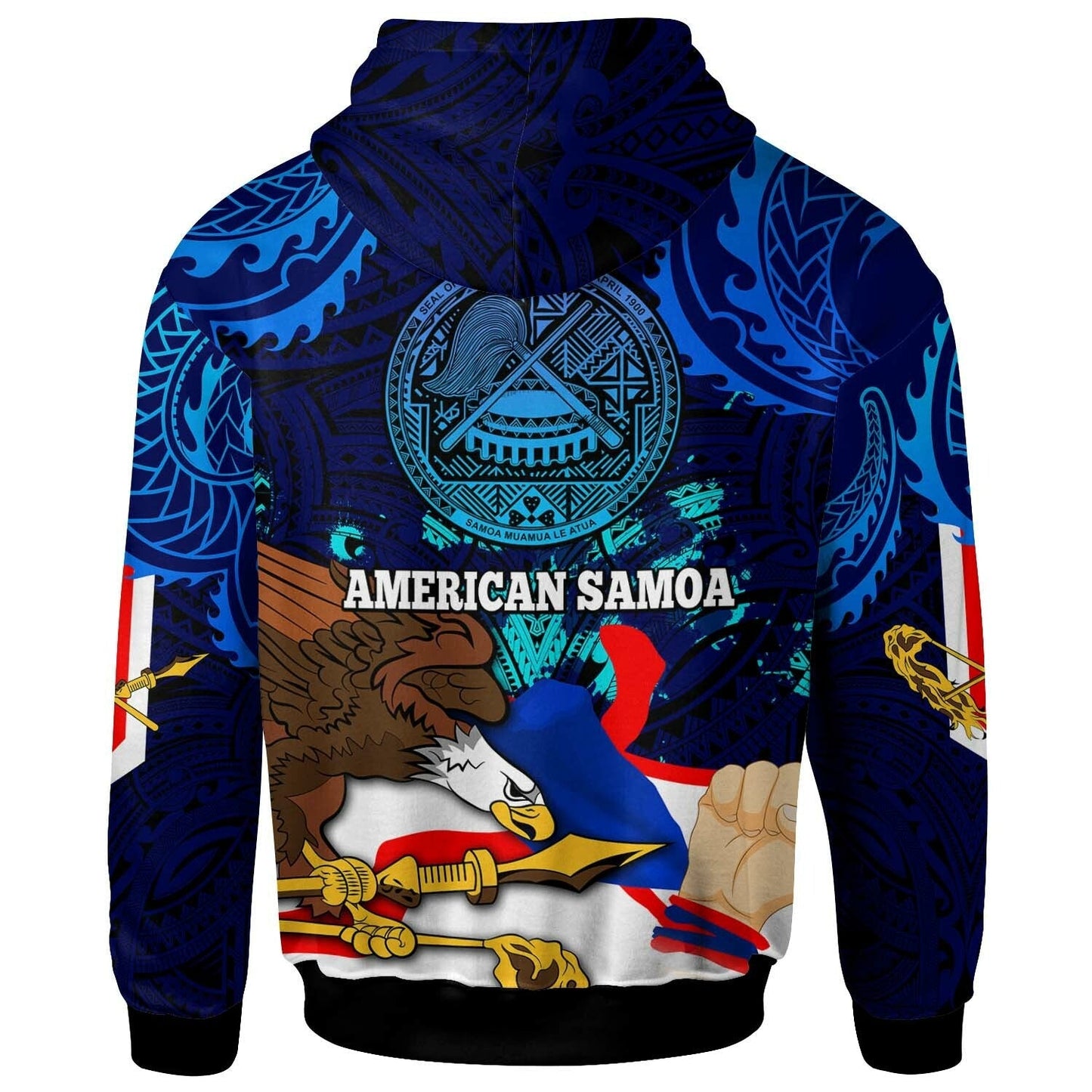 American Samoa Hoodie Happy Independence Day Samoa with Eagles Polynesian Patterns LT10