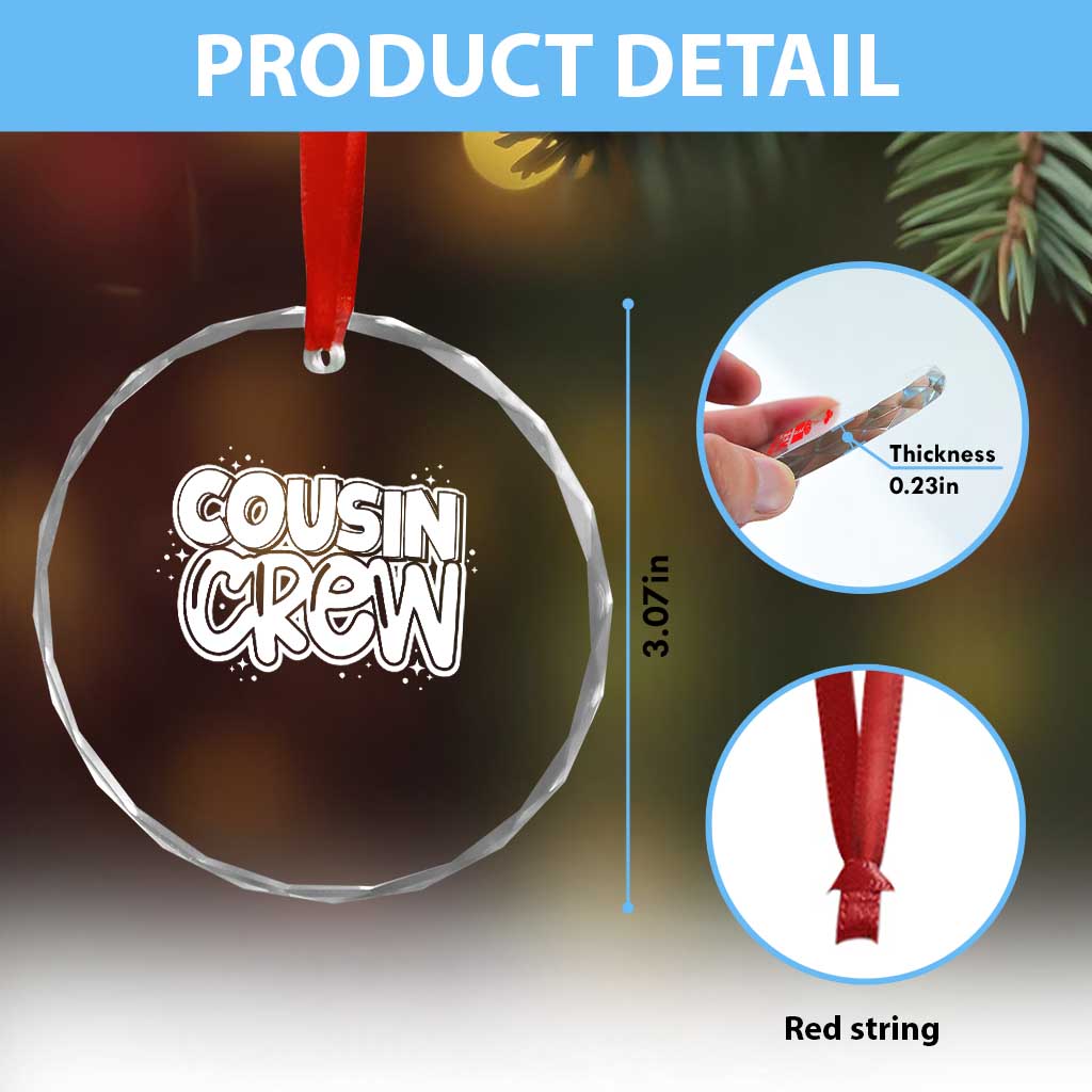 Cousin Crew Crystal Glass Ornament Cute Matching Cousins Summer Beach Vacation TS10
