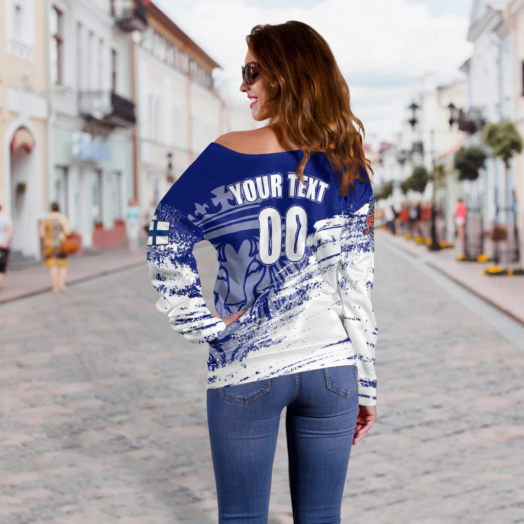( Custom Personalised) Finland Suomi Leijonat Hockey Women Off Shoulder Sweater - LT2