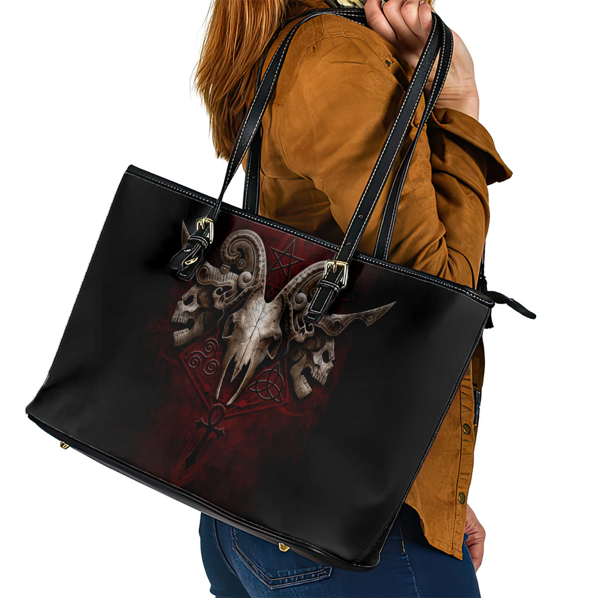 Skull Leather Tote Bag Boy Band Queen DT01