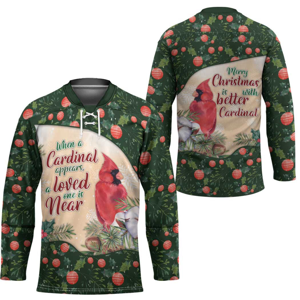 Memorial Cardinal Christmas Hockey Jersey When A Cardinal Appears Loved One Is Near DT05