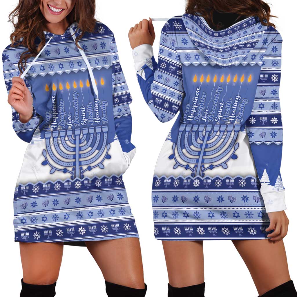 Hanukkah Christmas Hoodie Dress Love And Lights DT05