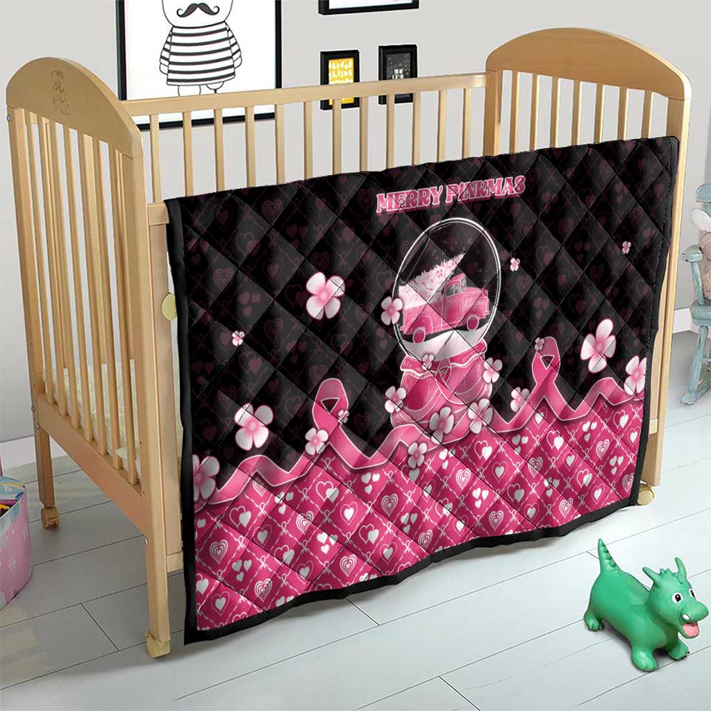 Breast Cancer Christmas Quilt Merry Pinkmas DT05