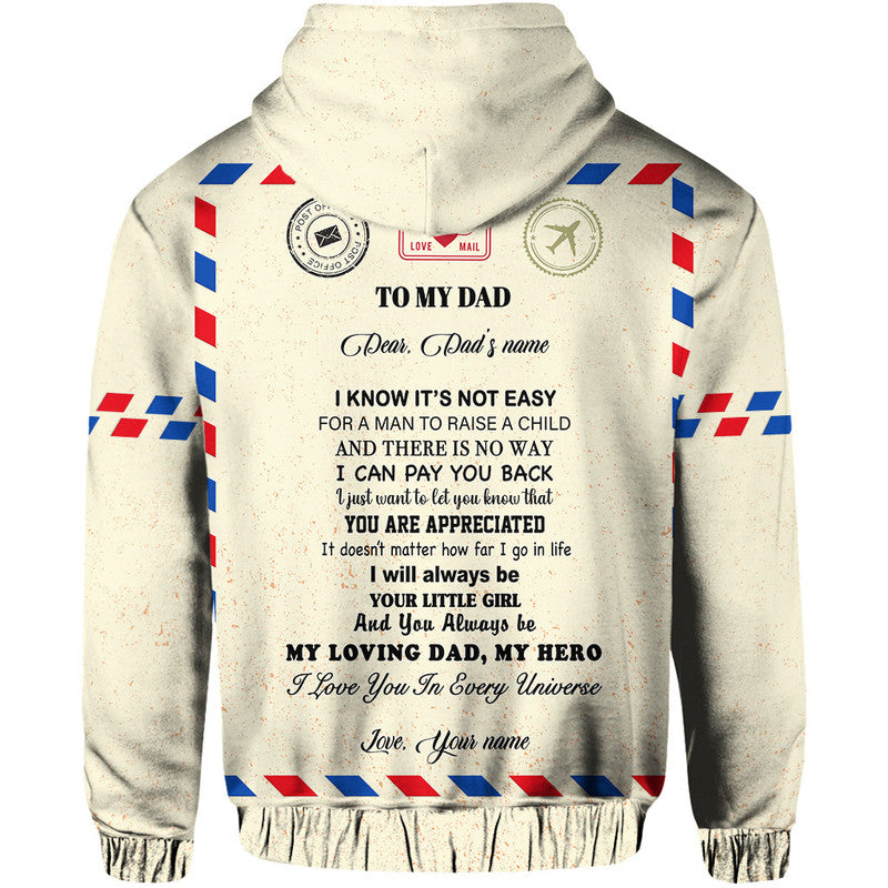 Custom Father Day Hoodie Letter From Daughter Simple Style LT8