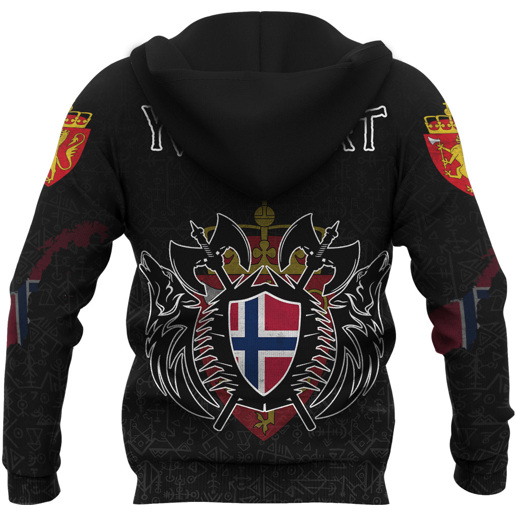 Custom Viking Norway Flag and Map Zip Hoodie style Viking Geri and Freki RLT12