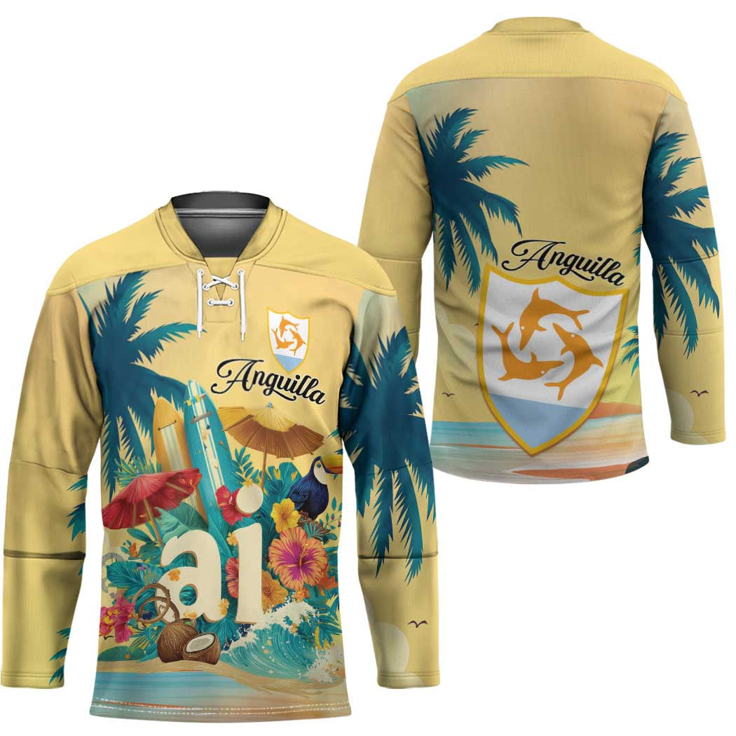 Anguilla AI Tropical Flowers Hockey Jersey LT01