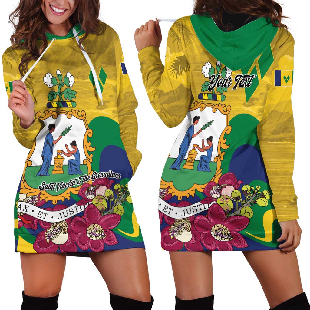 Personalized Saint Vincent and the Grenadines Hoodie Dress Cannonball Flower Tropical Style LT01
