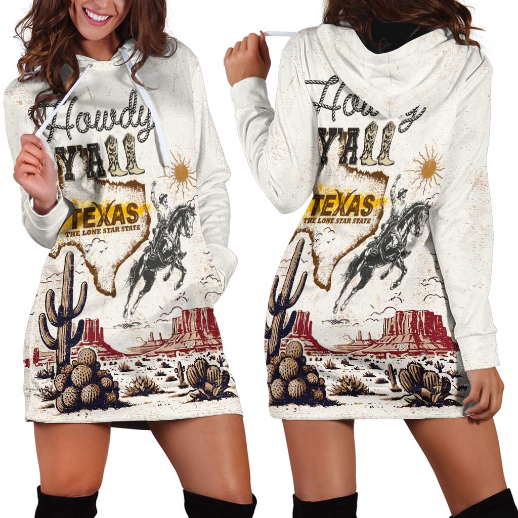 Texas Heritage Vintage Style Hoodie Dress Howdy Yall and Lone Star State LT03