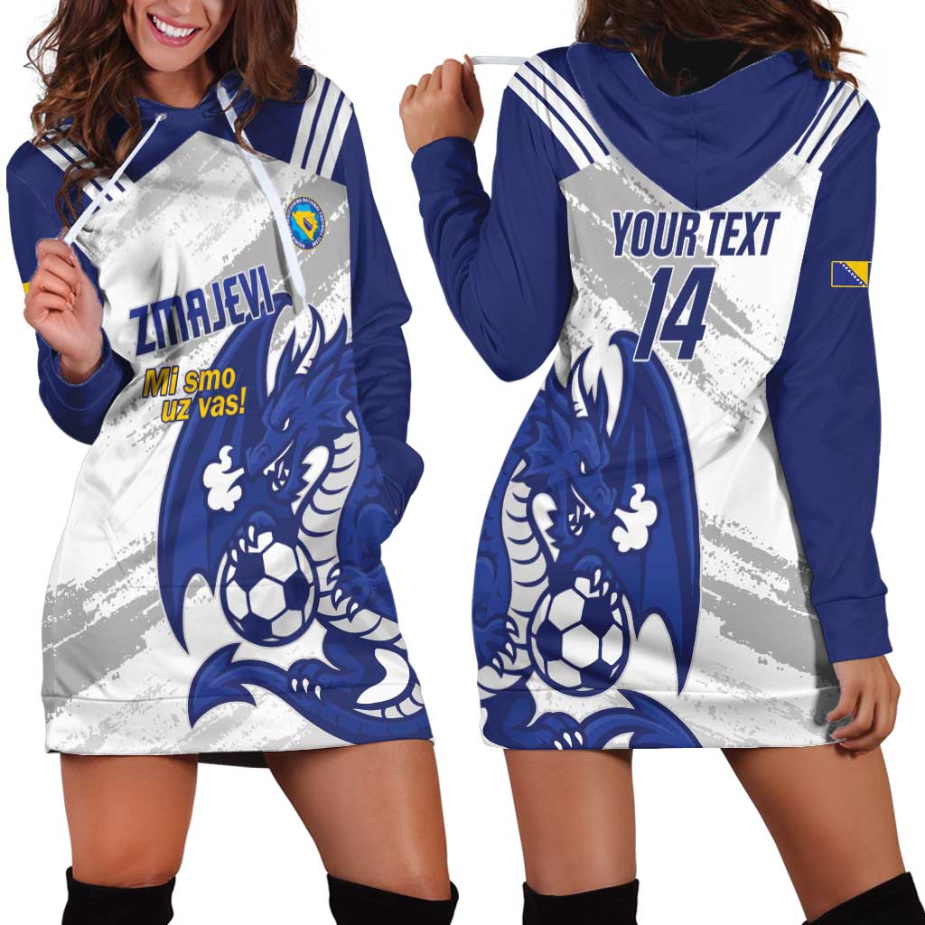 Bosnia and Herzegovina Football Custom Hoodie Dress Go Zmajevi Mi smo uz vas White Version LT14