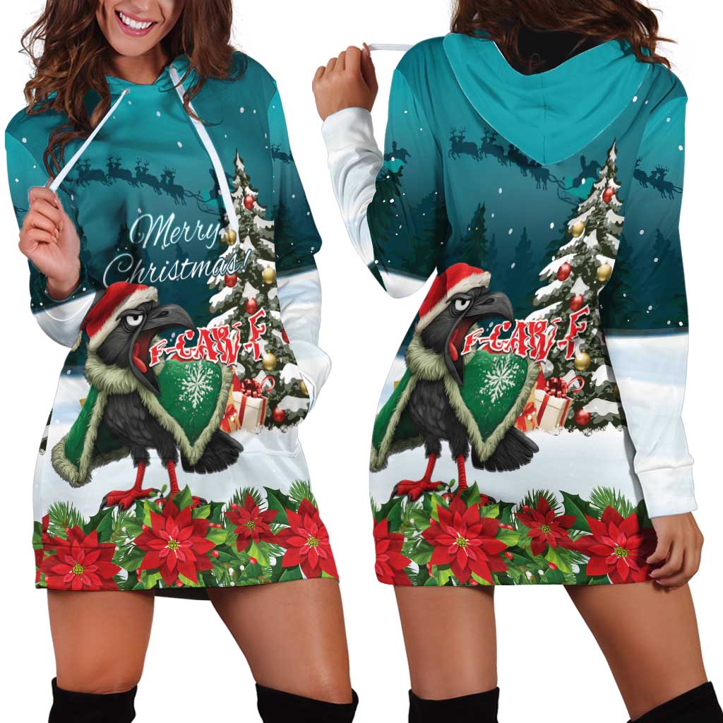 F Caw F Raven Santa Hoodie Dress Funny Christmas LT15