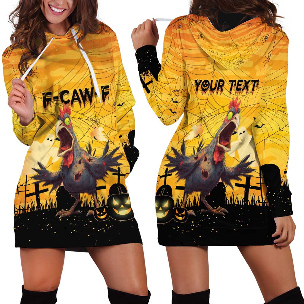 Personalized Funny Halloween Zombie Chicken Hoodie Dress FCaw Scary Poultry LT15