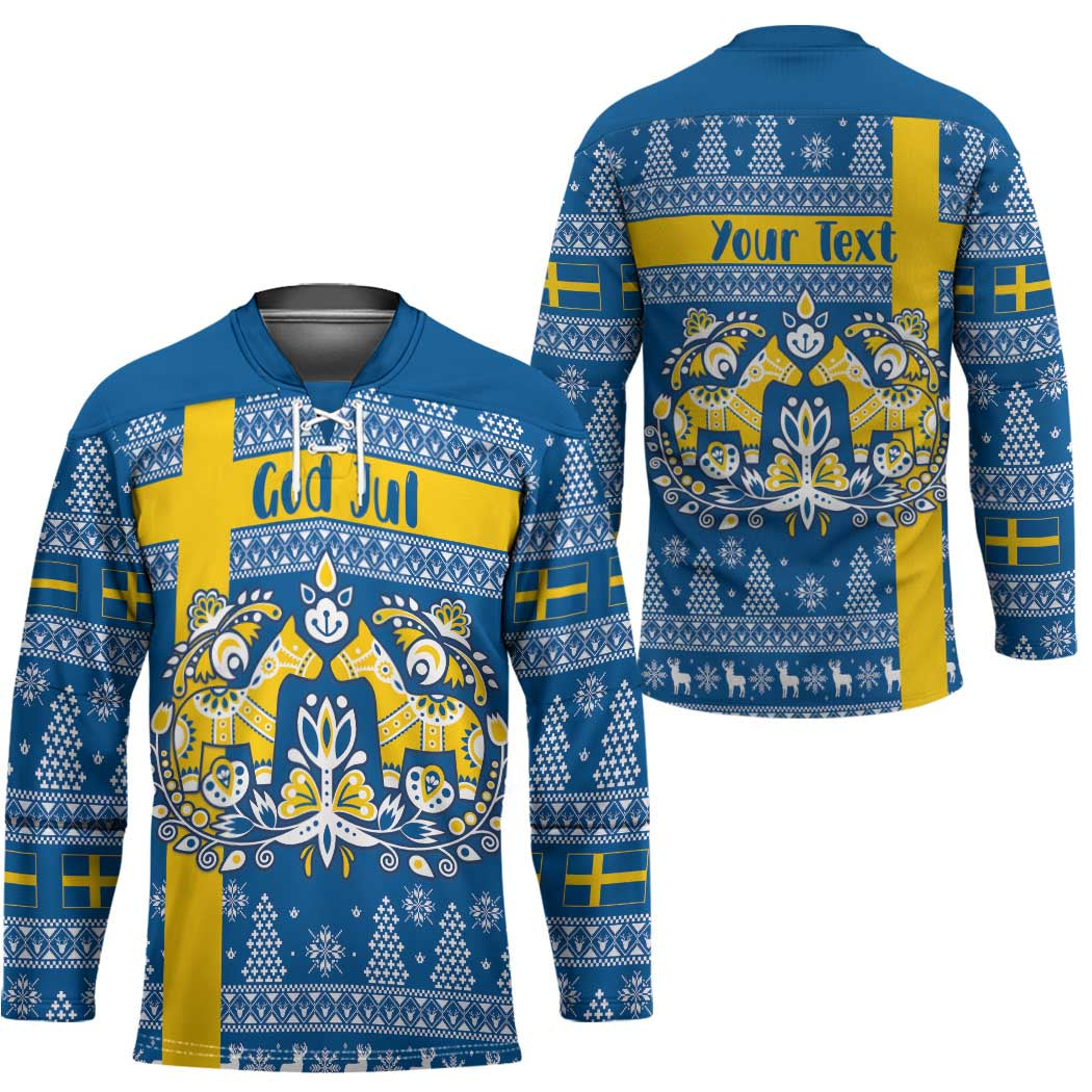 Sweden Christmas Personalized Hockey Jersey Dala Horse God Jul LT18
