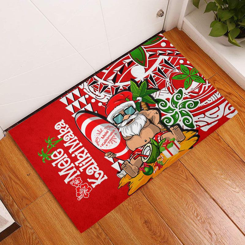 Hawaii Mele Kalikimaka Santa Claus Beach Door Mat LT6