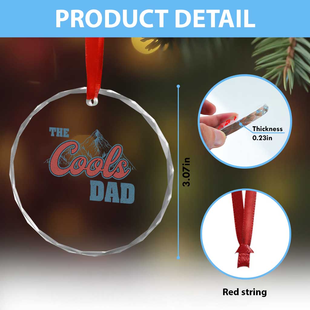 The Cool Dad Crystal Glass Ornament Fathers Day Gifts TS10