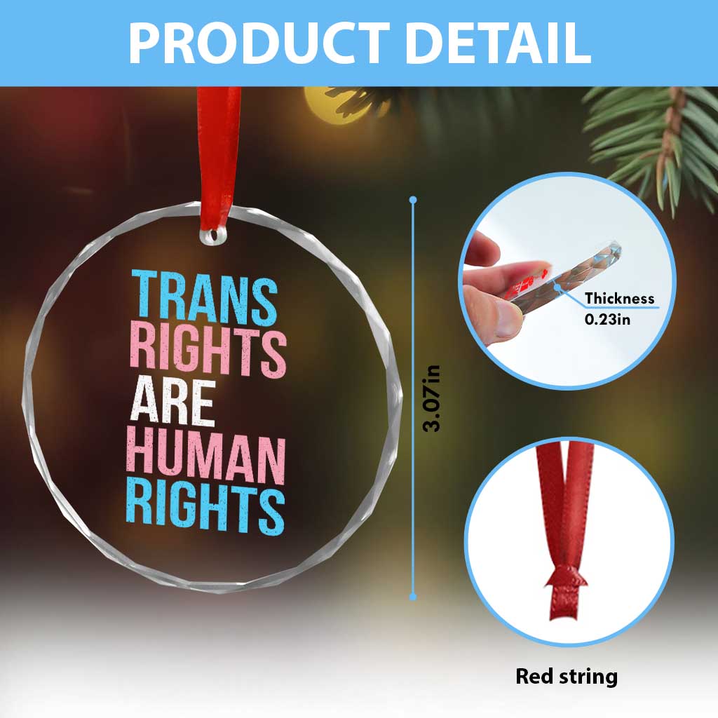 Trans Rights Crystal Glass Ornament Human Rights Transgender Pride Gender Equality TS10