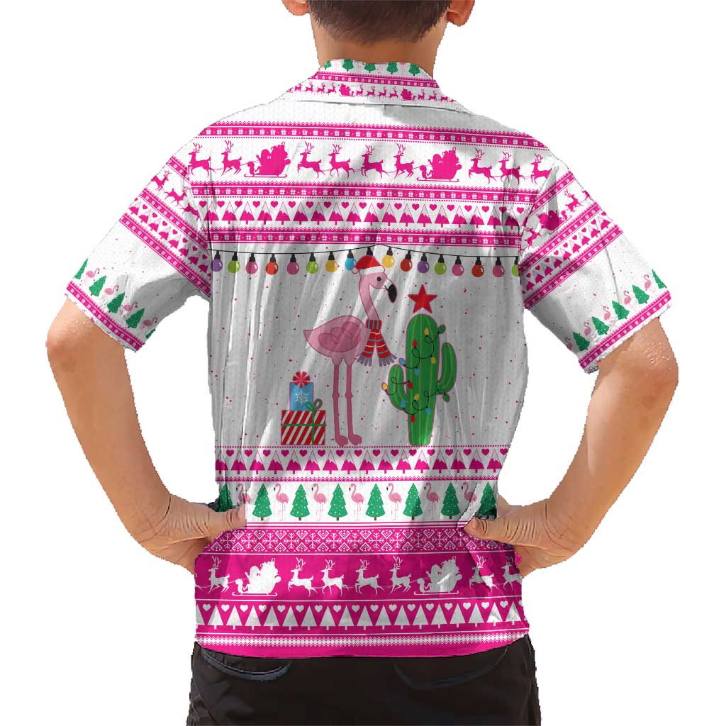 Pink Flamingo Christmas Hawaiian Shirt Xmas Holiday Patterns TS04