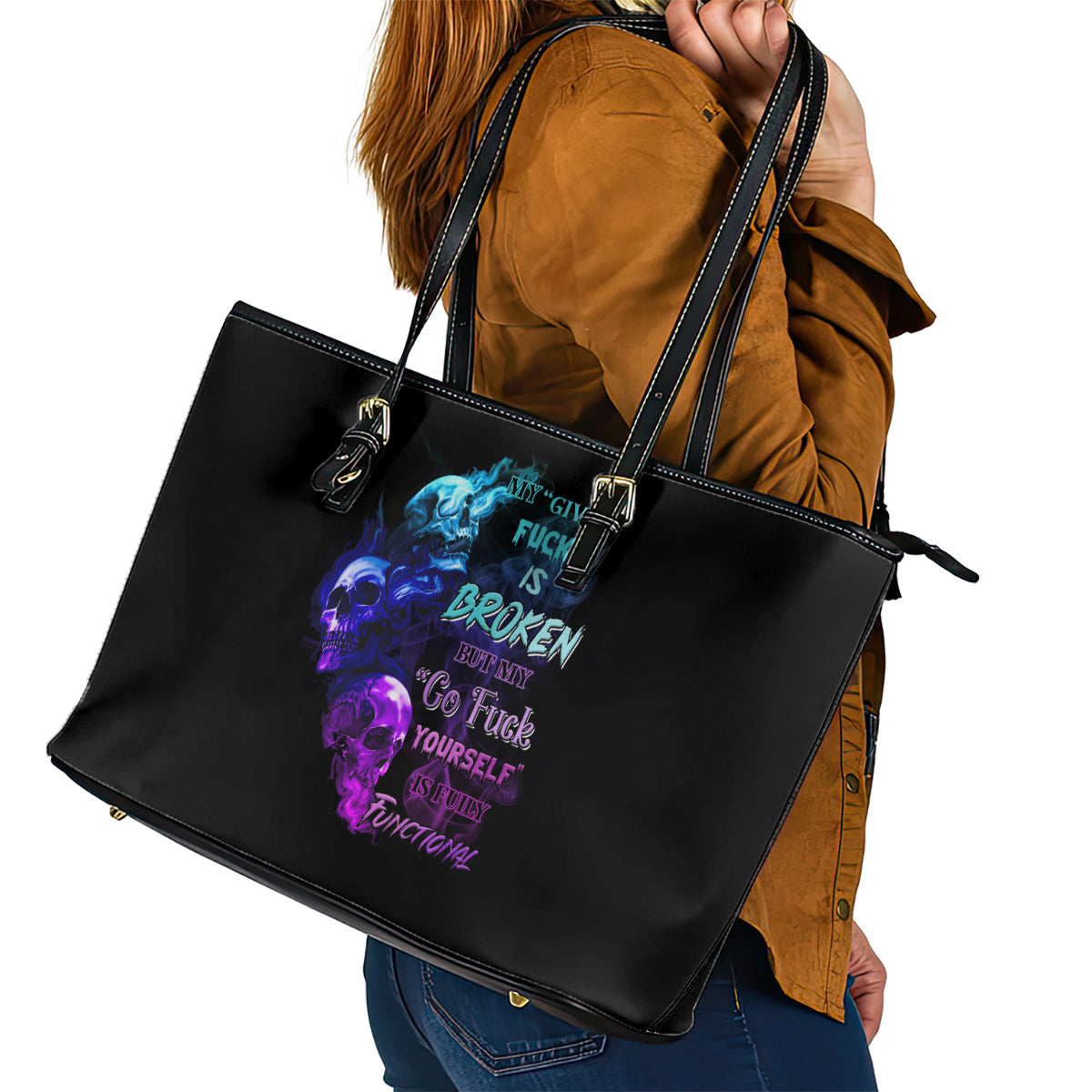 My Give A F Is Broken All Leather Tote Bag TS04