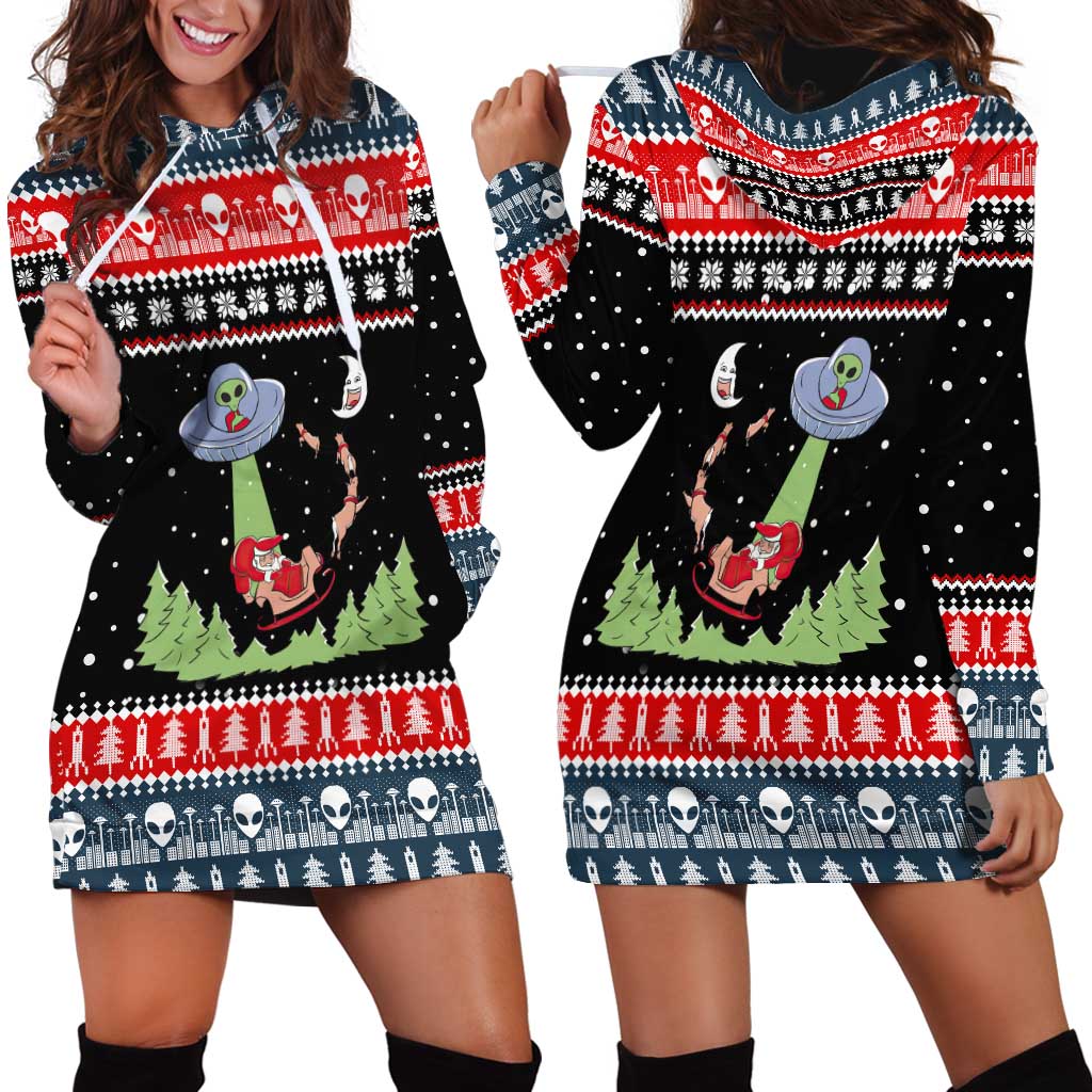 Alien Christmas Hoodie Dress Xmas Holiday Patterns TS04