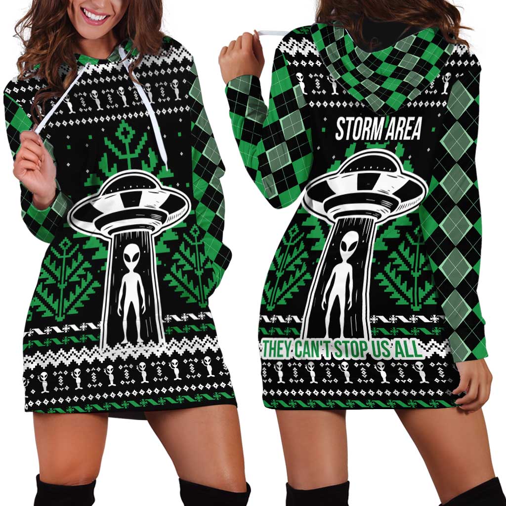 Alien Christmas Hoodie Dress Xmas Holiday Patterns TS04