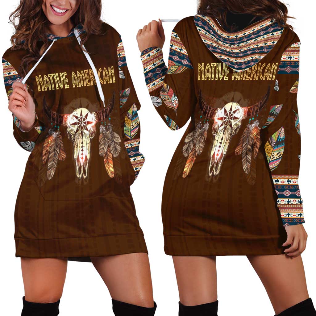 Native Skull Christmas Design Hoodie Dress Xmas Holiday Patterns TS04