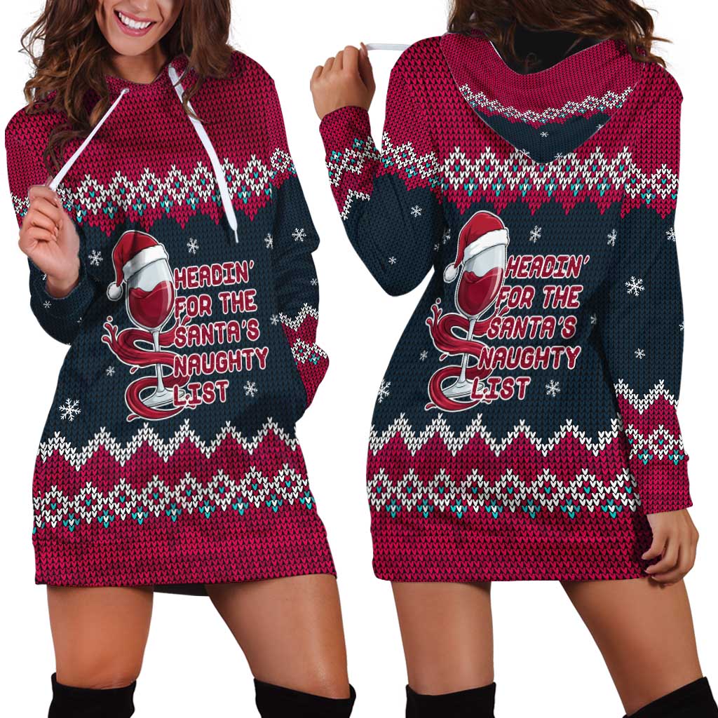 Headin For Santas Naughty Christmas Christmas Hoodie Dress Xmas Holiday Patterns TS04
