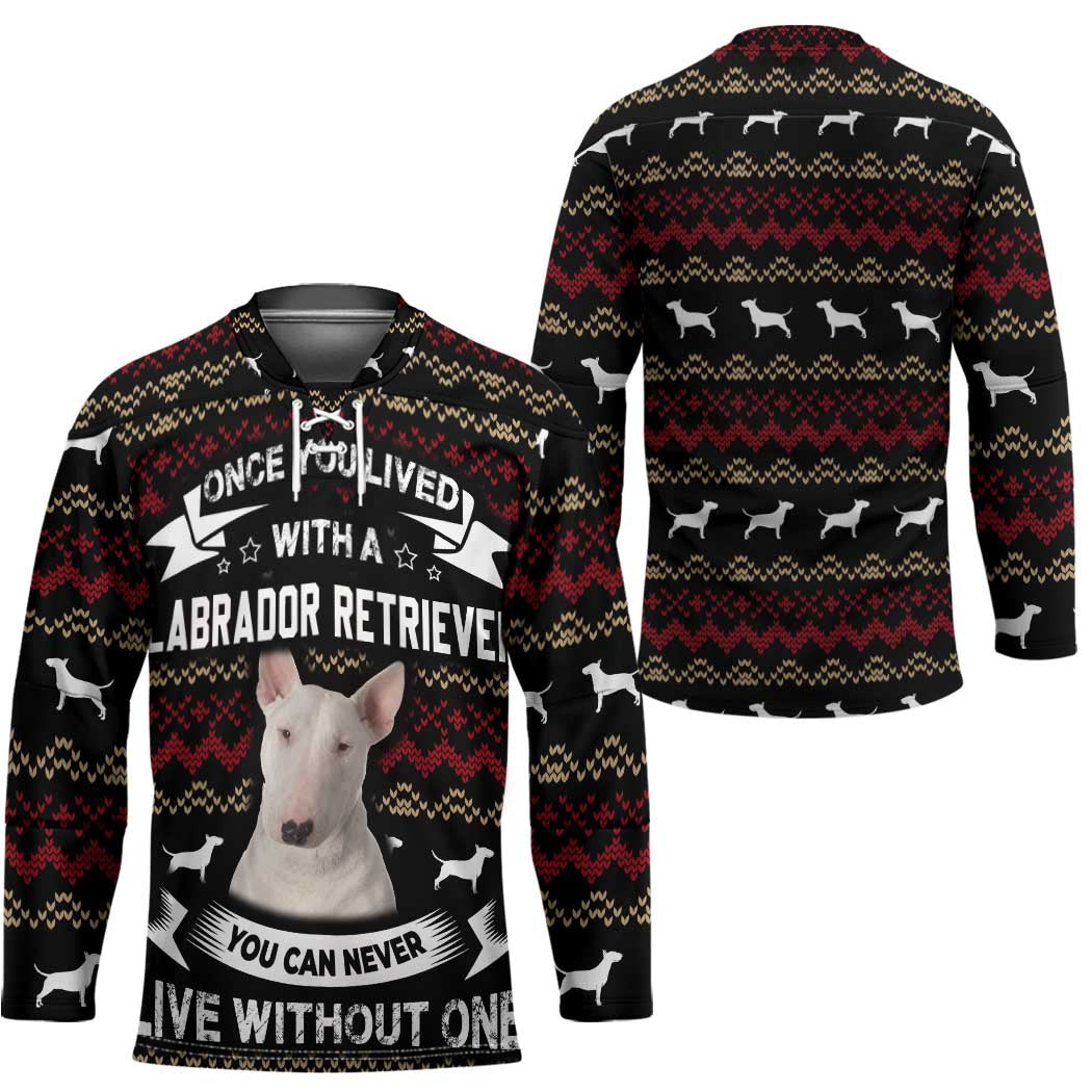 Christmas Bull Dog Terrier Hockey Jersey Xmas Holiday Patterns TS04
