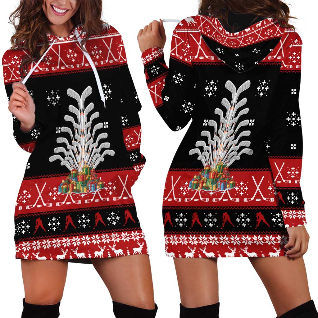 Hockey Is Back Christmas Hoodie Dress Xmas Holiday Patterns TS04