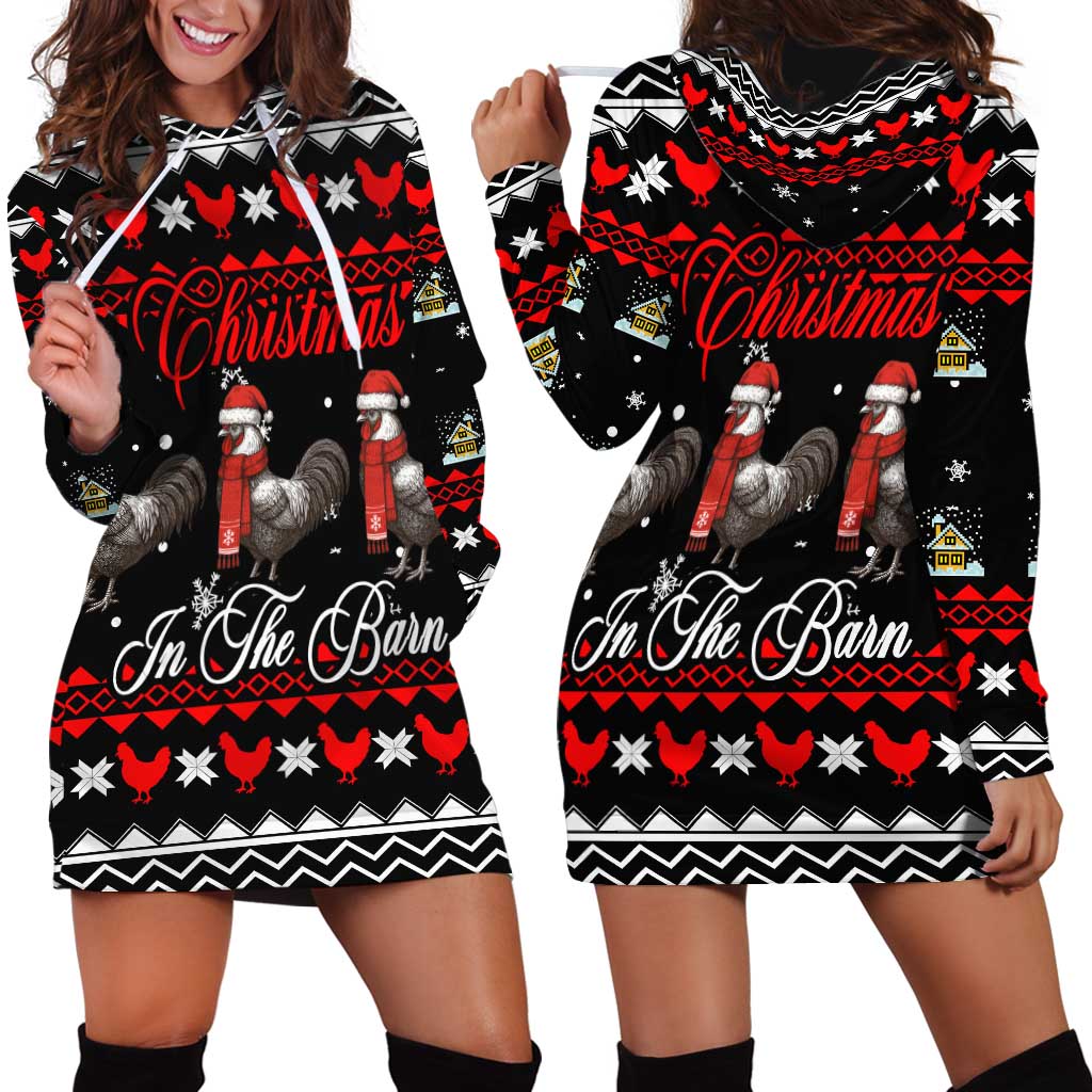 Chicken Farm Christmas Hoodie Dress Xmas Holiday Patterns TS04