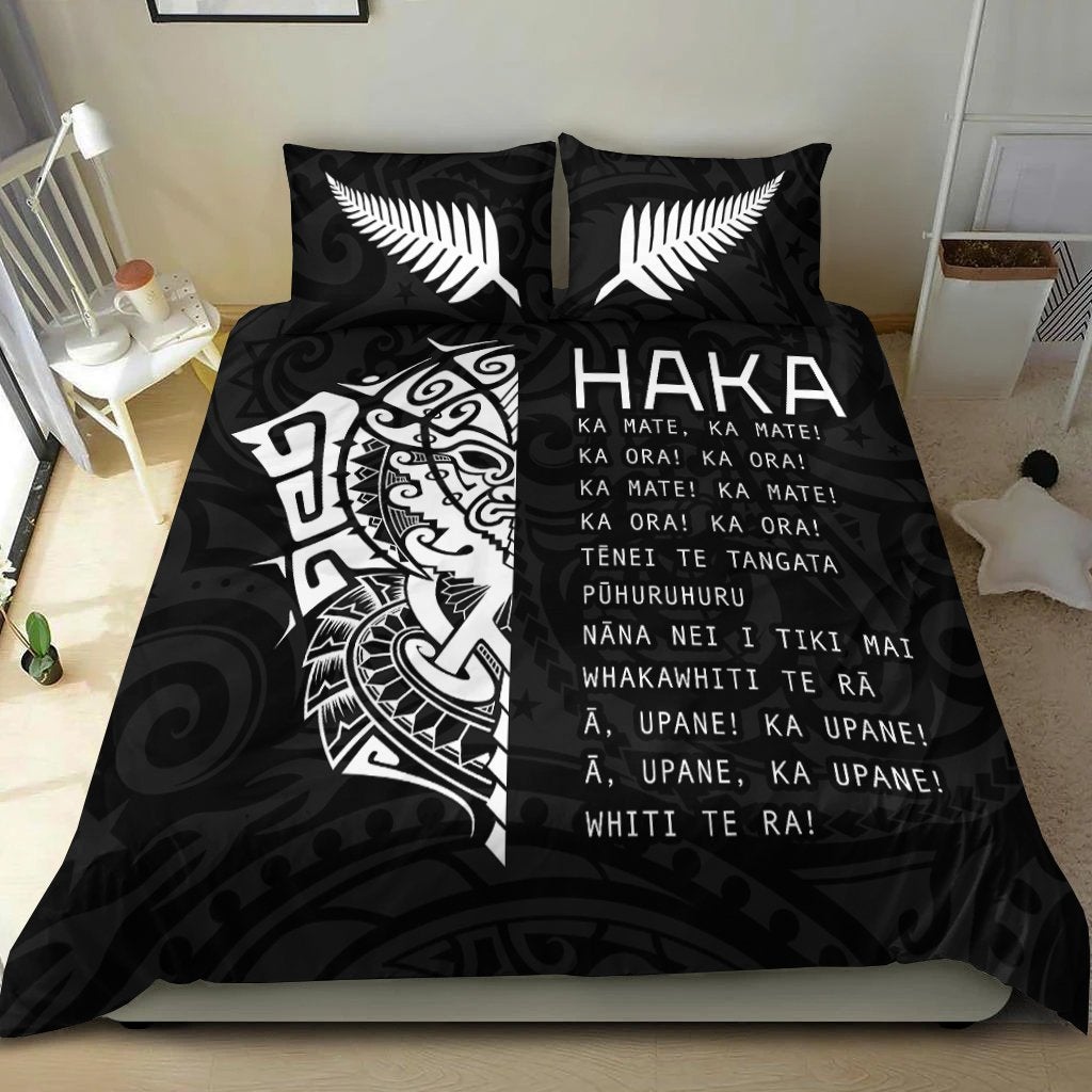 New Zealand Rugby Bedding Set Haka All Blacks mix Ta Moko Version 02 LT13