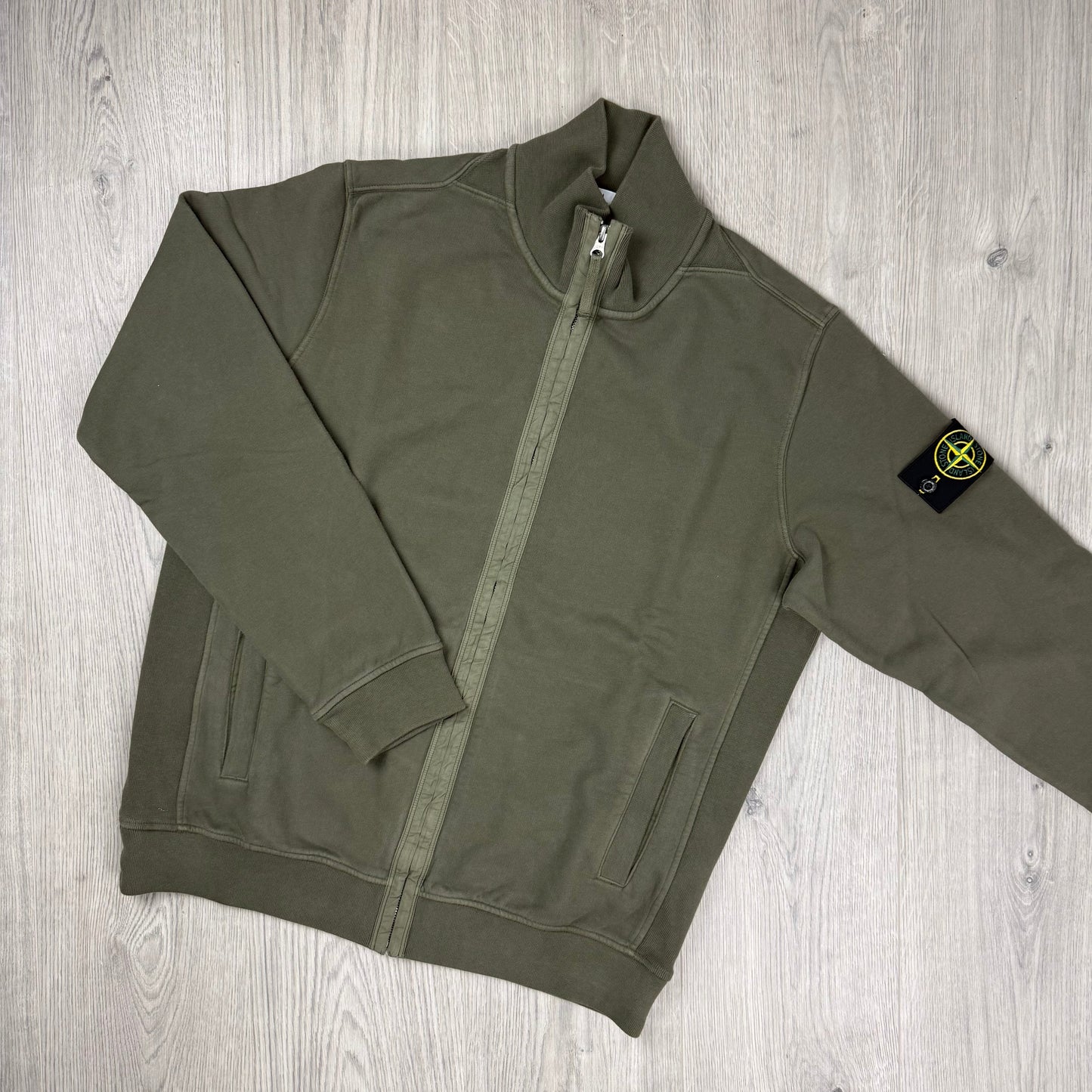 Stone Island Zip Sweatshirt - Military Green