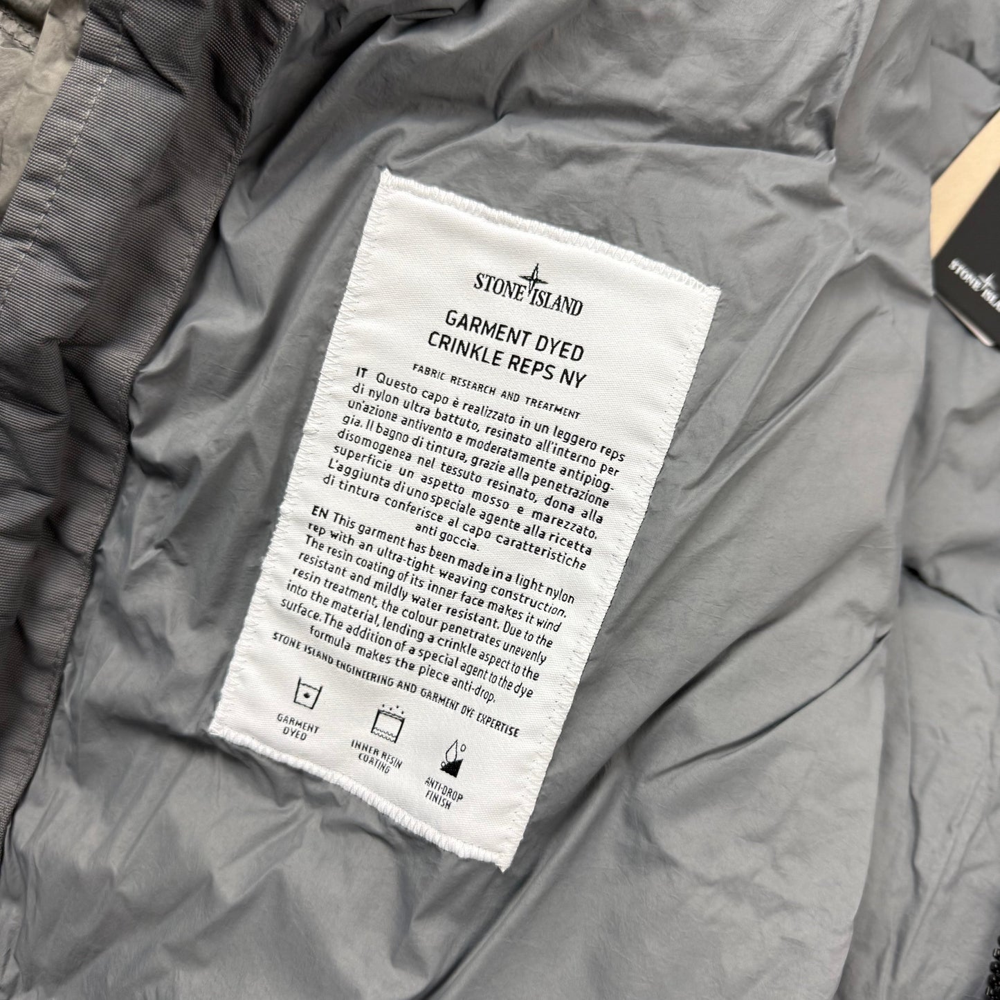Stone Island Crinkle Reps Down Jacket - Cement