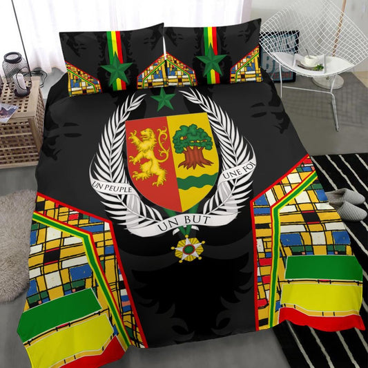Senegal Bedding Set Senegal Flag Color and Coat Of Arm RLT6